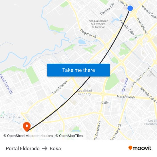 Portal Eldorado to Bosa map