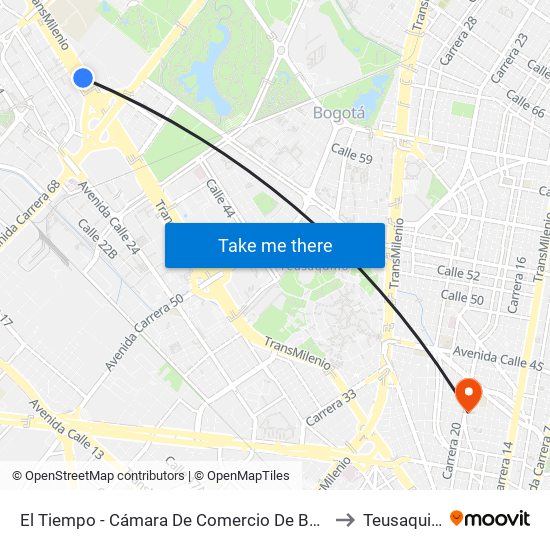 El Tiempo - Cámara De Comercio De Bogotá to Teusaquillo map