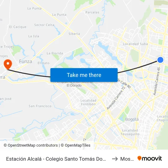 Estación Alcalá - Colegio Santo Tomás Dominicos (Auto Norte - Cl 136) to Mosquera map