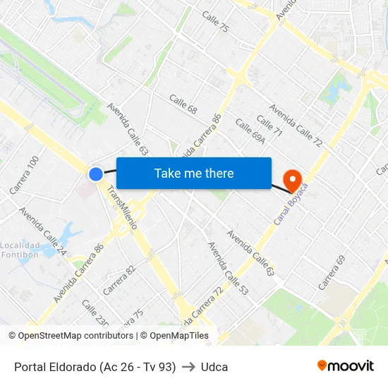 Portal Eldorado (Ac 26 - Tv 93) to Udca map
