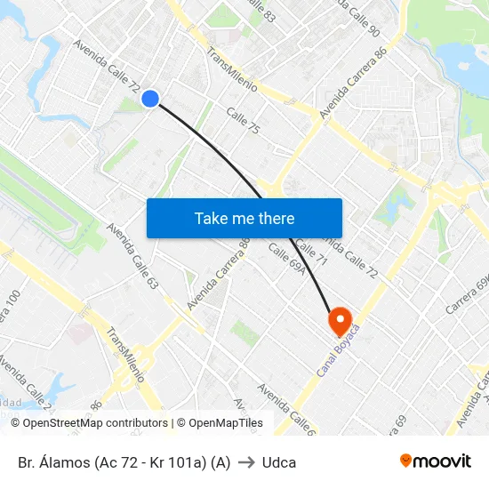 Br. Álamos (Ac 72 - Kr 101a) (A) to Udca map