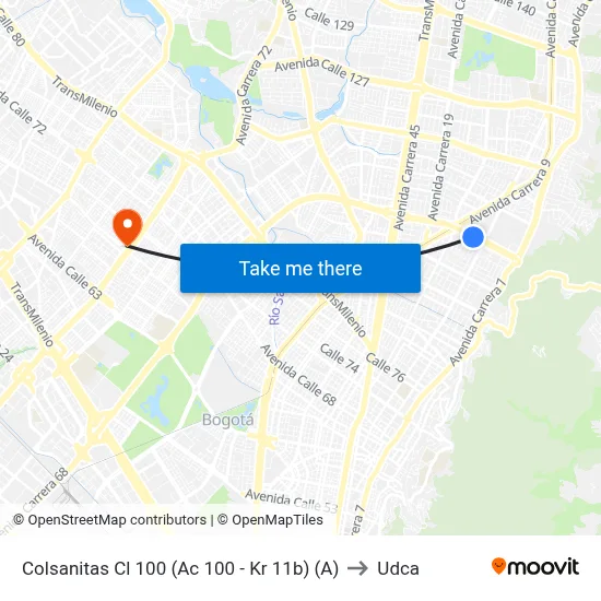 Colsanitas Cl 100 (Ac 100 - Kr 11b) (A) to Udca map