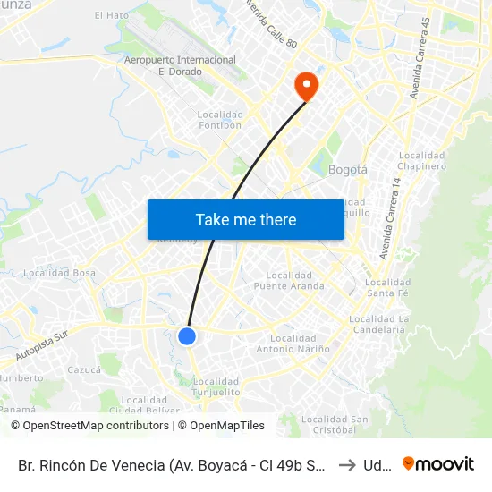 Br. Rincón De Venecia (Av. Boyacá - Cl 49b Sur) (A) to Udca map
