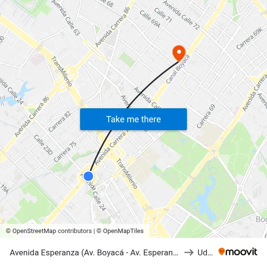 Avenida Esperanza (Av. Boyacá - Av. Esperanza) (A) to Udca map
