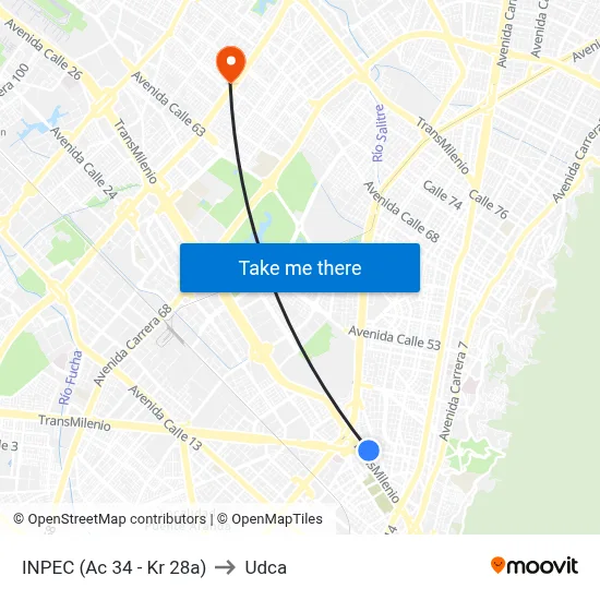 INPEC (Ac 34 - Kr 28a) to Udca map