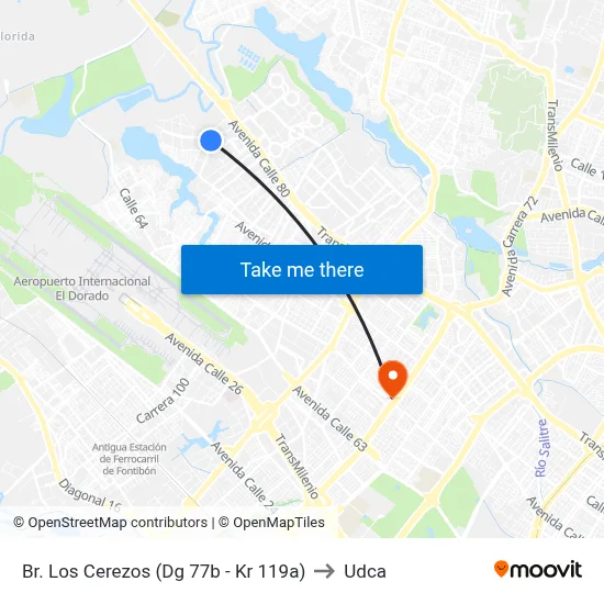 Br. Los Cerezos (Dg 77b - Kr 119a) to Udca map