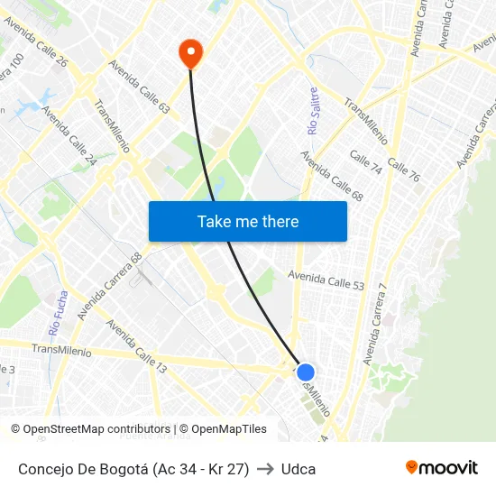 Concejo De Bogotá (Ac 34 - Kr 27) to Udca map