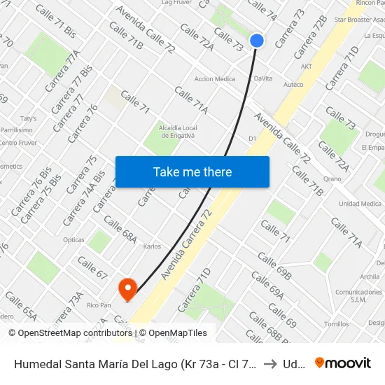 Humedal Santa María Del Lago (Kr 73a - Cl 72a) to Udca map