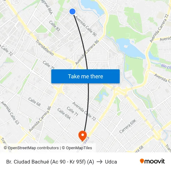 Br. Ciudad Bachué (Ac 90 - Kr 95f) (A) to Udca map