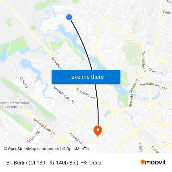 Br. Berlín (Cl 139 - Kr 140b Bis) to Udca map