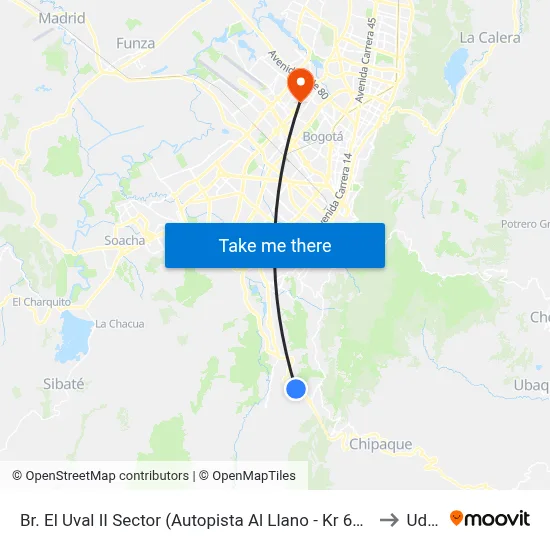 Br. El Uval II Sector (Autopista Al Llano - Kr 6b Este) to Udca map