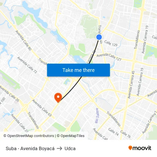 Suba - Avenida Boyacá to Udca map