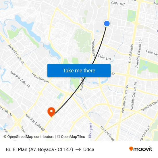 Br. El Plan (Av. Boyacá - Cl 147) to Udca map