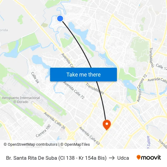 Br. Santa Rita De Suba (Cl 138 - Kr 154a Bis) to Udca map