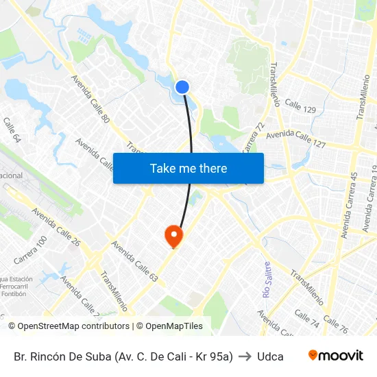 Br. Rincón De Suba (Av. C. De Cali - Kr 95a) to Udca map