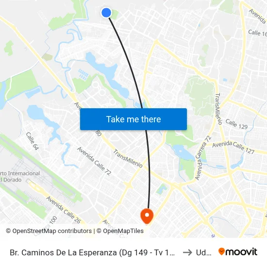Br. Caminos De La Esperanza (Dg 149 - Tv 142) to Udca map