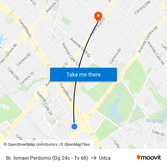 Br. Ismael Perdomo (Dg 24c - Tv 68) to Udca map