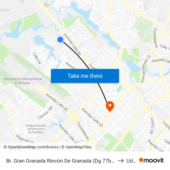 Br. Gran Granada Rincón De Granada (Dg 77b - Kr 116b) to Udca map