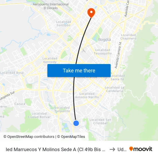 Ied Marruecos Y Molinos Sede A (Cl 49b Bis Sur - Kr 5y) to Udca map