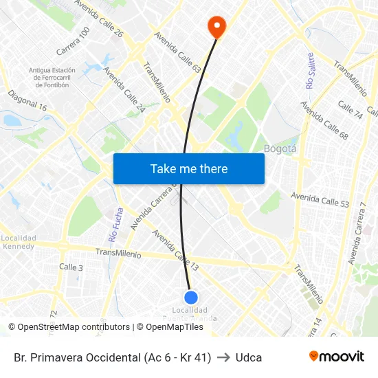 Br. Primavera Occidental (Ac 6 - Kr 41) to Udca map