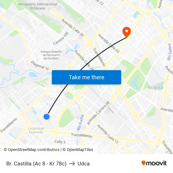 Br. Castilla (Ac 8 - Kr 78c) to Udca map