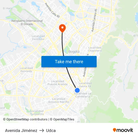 Avenida Jiménez to Udca map