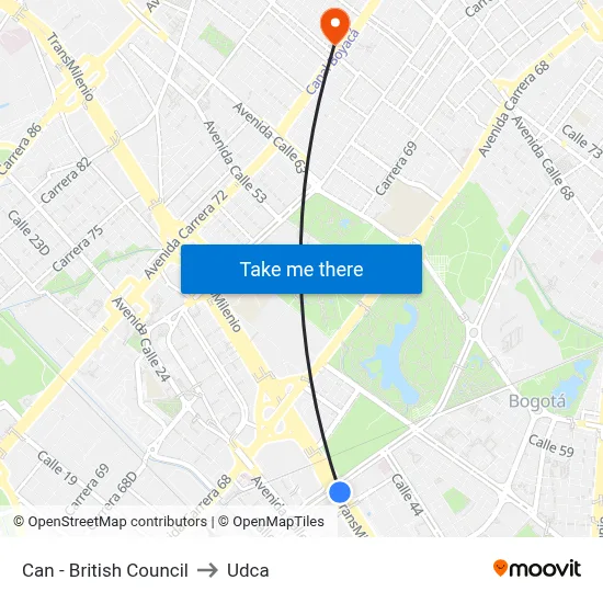 Can - British Council to Udca map