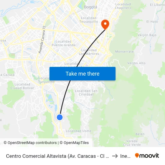 Centro Comercial Altavista (Av. Caracas - Cl 67a Sur) (B) to Inesco map