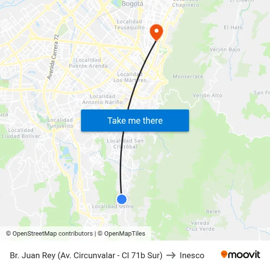 Br. Juan Rey (Av. Circunvalar - Cl 71b Sur) to Inesco map