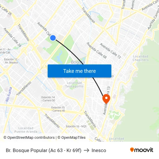 Br. Bosque Popular (Ac 63 - Kr 69f) to Inesco map