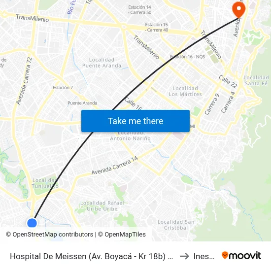 Hospital De Meissen (Av. Boyacá - Kr 18b) (A) to Inesco map