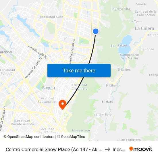 Centro Comercial Show Place (Ac 147 - Ak 7) to Inesco map