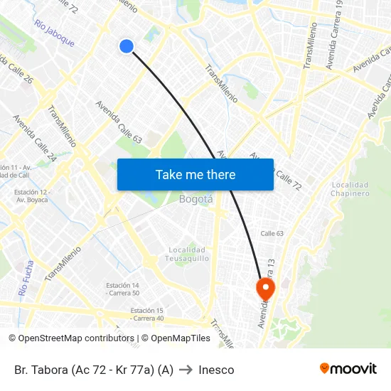 Br. Tabora (Ac 72 - Kr 77a) (A) to Inesco map