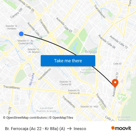 Br. Ferrocaja (Ac 22 - Kr 88a) (A) to Inesco map