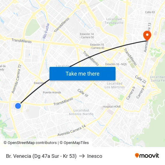 Br. Venecia (Dg 47a Sur - Kr 53) to Inesco map