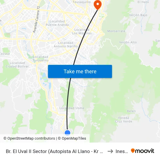 Br. El Uval II Sector (Autopista Al Llano - Kr 6b Este) to Inesco map