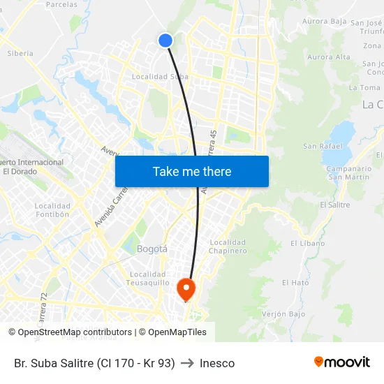 Br. Suba Salitre (Cl 170 - Kr 93) to Inesco map