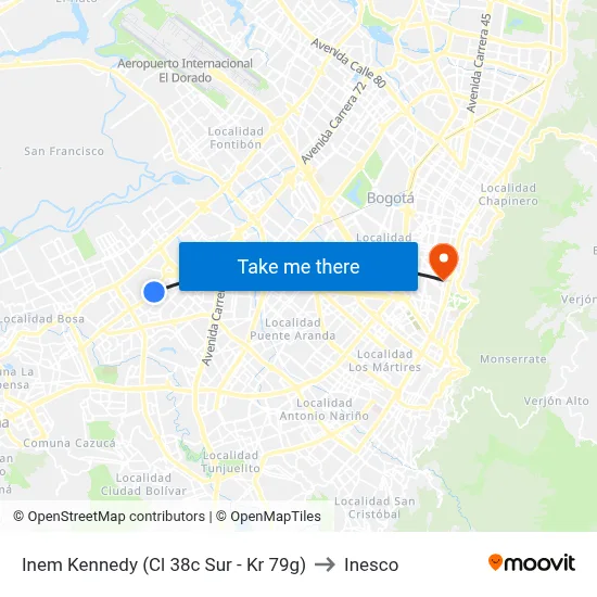 Inem Kennedy (Cl 38c Sur - Kr 79g) to Inesco map