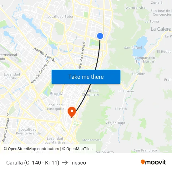 Carulla (Cl 140 - Kr 11) to Inesco map