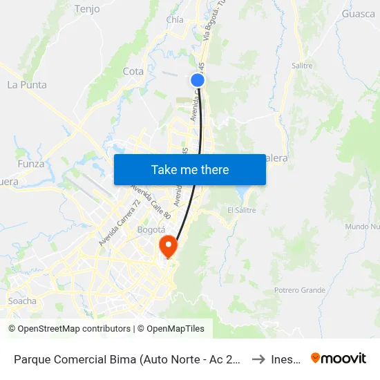 Parque Comercial Bima (Auto Norte - Ac 235) to Inesco map