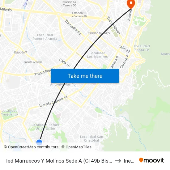 Ied Marruecos Y Molinos Sede A (Cl 49b Bis Sur - Kr 5y) to Inesco map