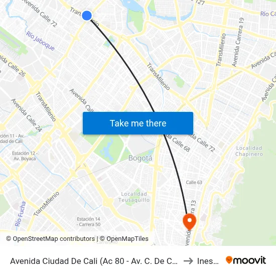 Avenida Ciudad De Cali (Ac 80 - Av. C. De Cali) to Inesco map