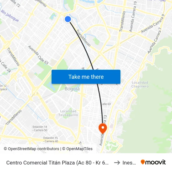 Centro Comercial Titán Plaza (Ac 80 - Kr 69t) to Inesco map