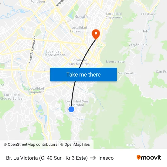 Br. La Victoria (Cl 40 Sur - Kr 3 Este) to Inesco map