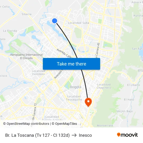 Br. La Toscana (Tv 127 - Cl 132d) to Inesco map