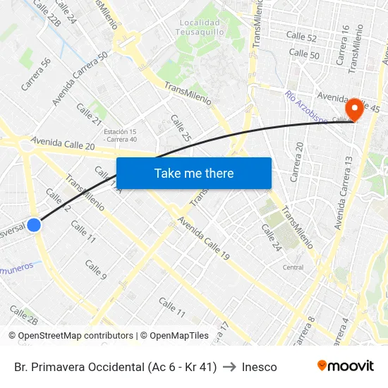 Br. Primavera Occidental (Ac 6 - Kr 41) to Inesco map