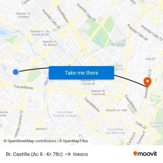 Br. Castilla (Ac 8 - Kr 78c) to Inesco map