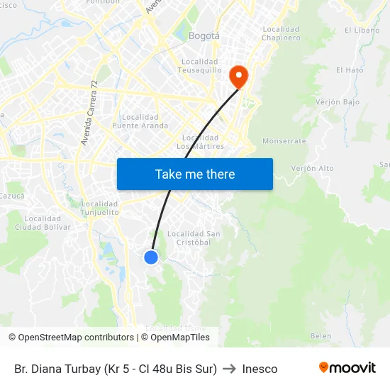 Br. Diana Turbay (Kr 5 - Cl 48u Bis Sur) to Inesco map
