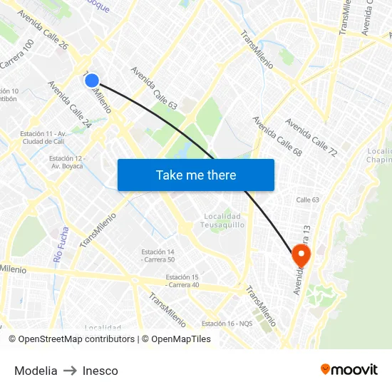 Modelia to Inesco map