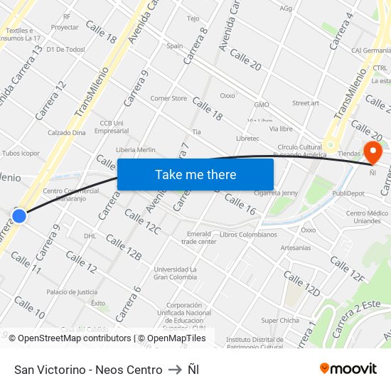 San Victorino - Neos Centro to Ñl map